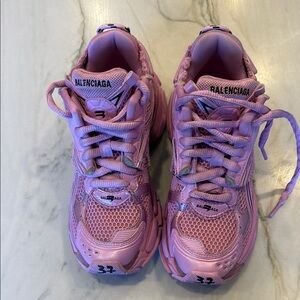 BALENCIAGA Women’s ‘Runner’ Low-Top Nylon & Mesh Sneakers Pink